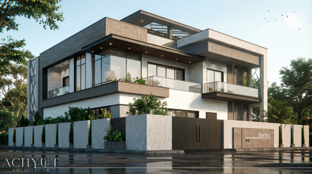 Contemporary residential project by Achyut Architects